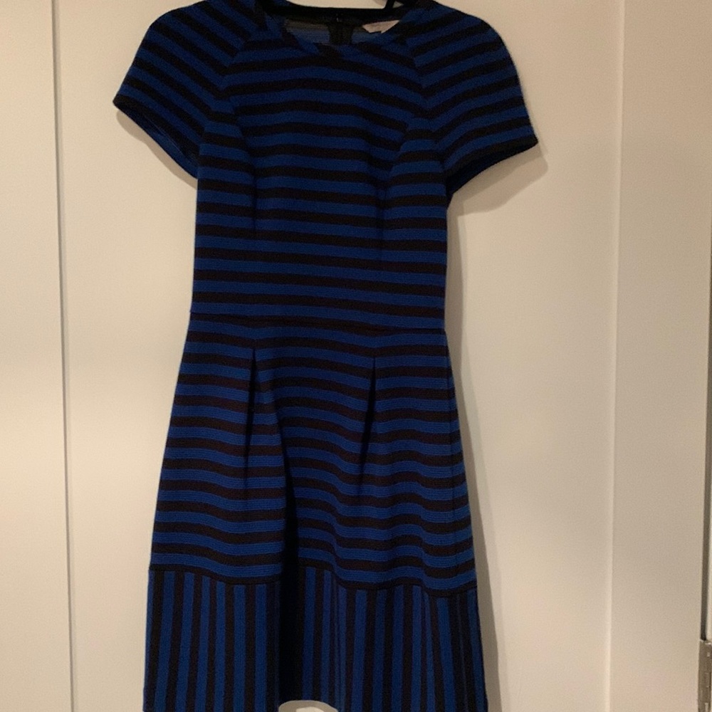 Banana Republic cobalt blue and black stripe dress. Size 2.
